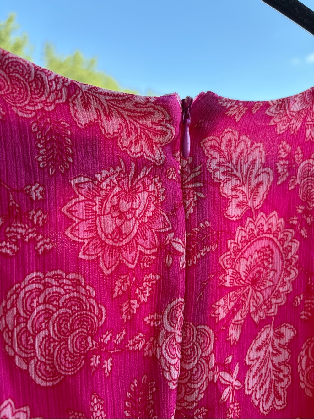 🆕💖MSK Pink Floral Chiffon Maxi Dress Size M Flutter Boho Romantic Wedding Guest - Picture 10 of 17